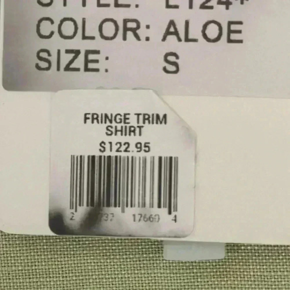 Toofan size small, aloe colored linen shirt, NWT - Picture 8 of 10